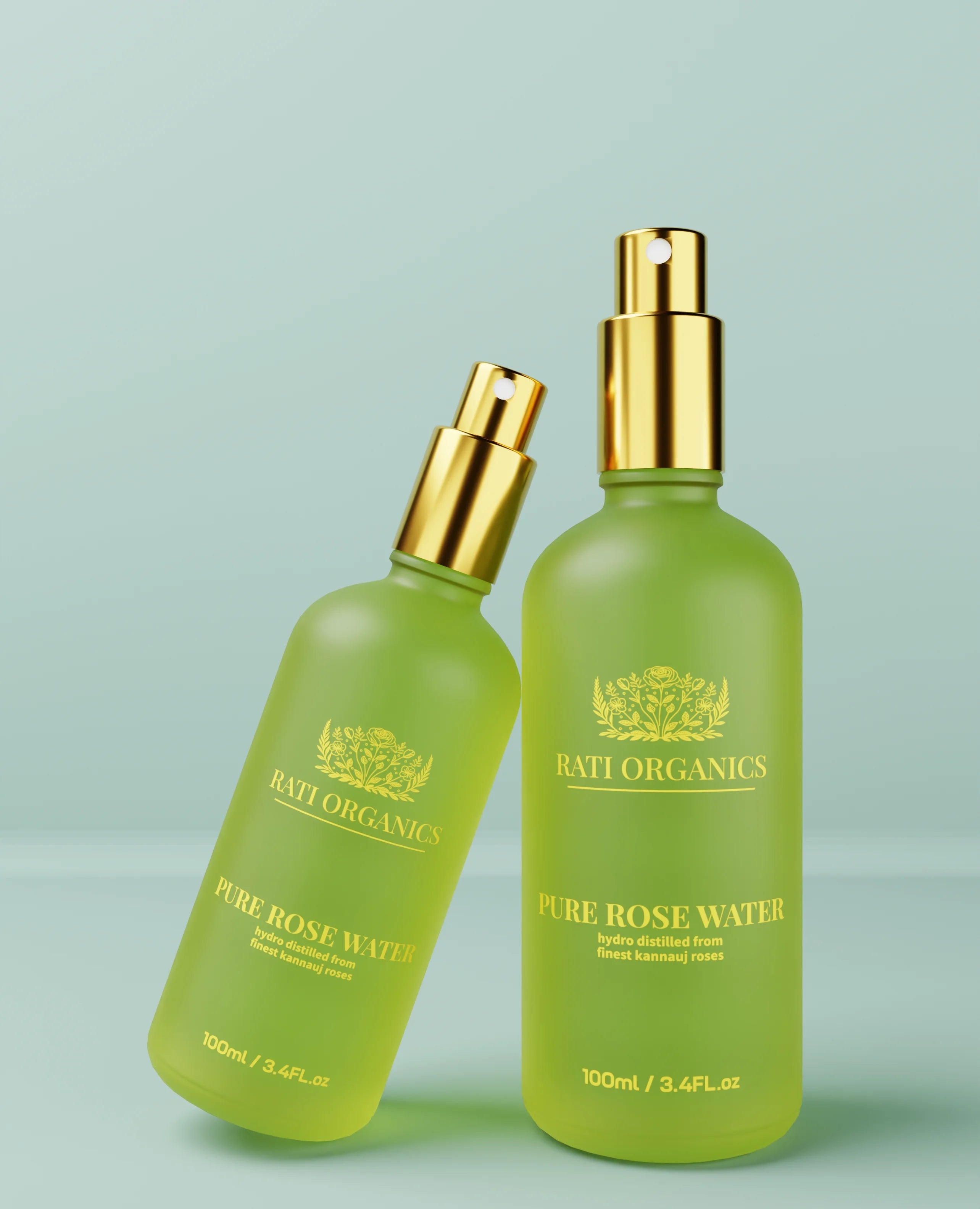 Combo of Rati Organics प्राकृतिक गुलाब जल | Natural Rose Water | 100mL x 2